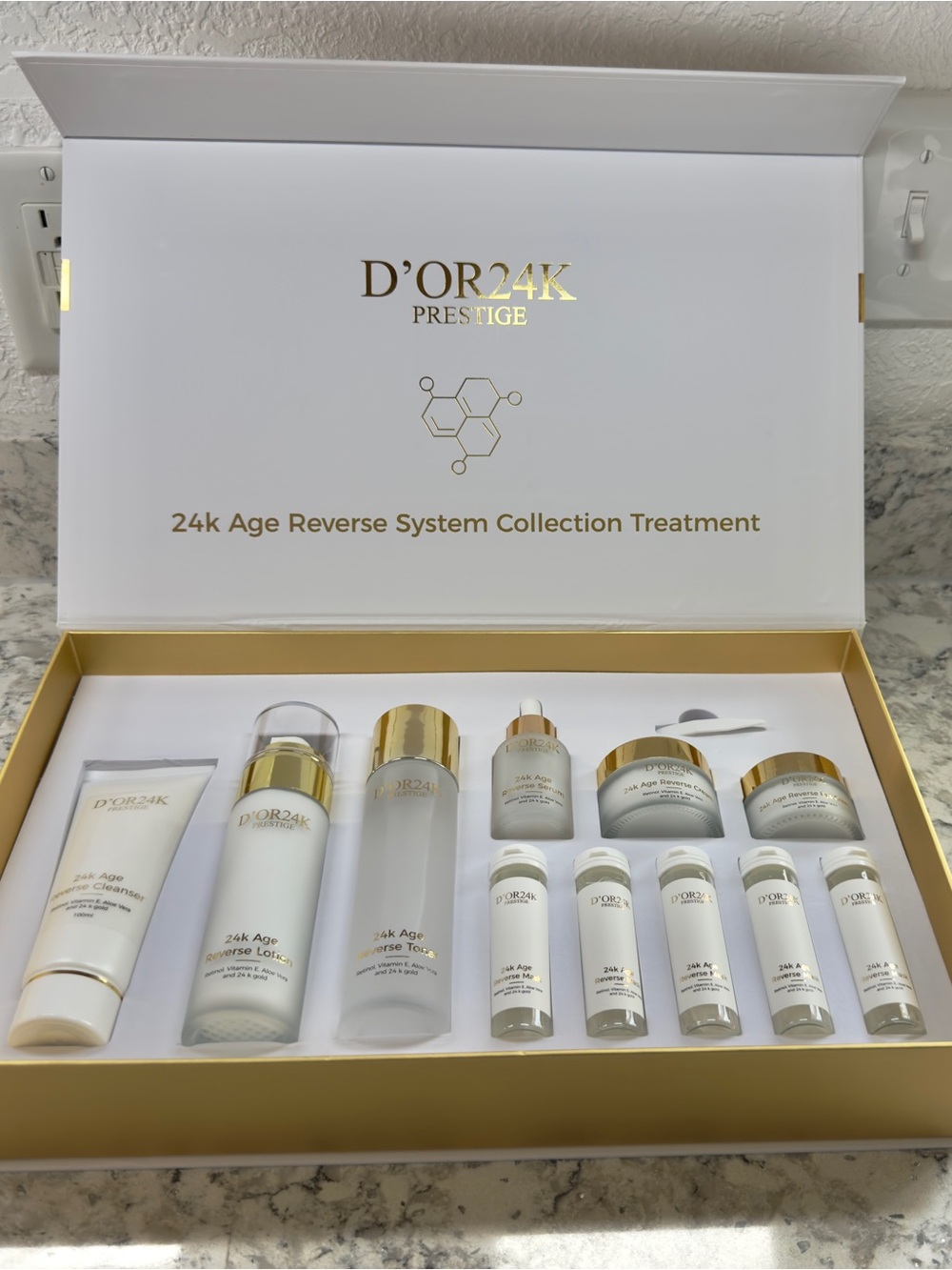 D'OR24K Prestige 24k Age Reverse Skin Care Set- 12 Piece Set